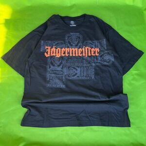 Large Jägermeister Alcohol Black T Shirt Men's Graphic Tee Imported Drink